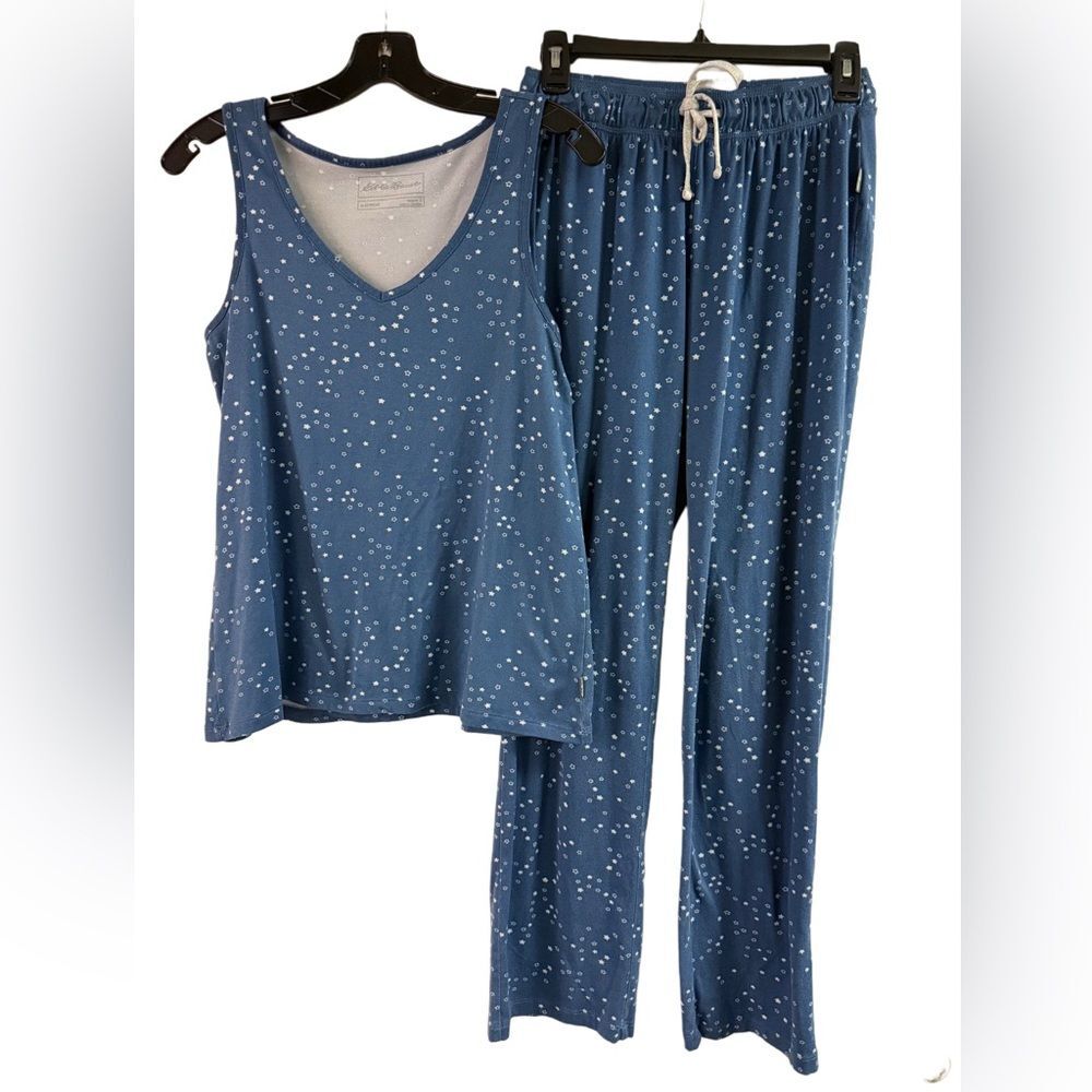 Eddie Bauer Blue Gray Stars Pajama Set Size S